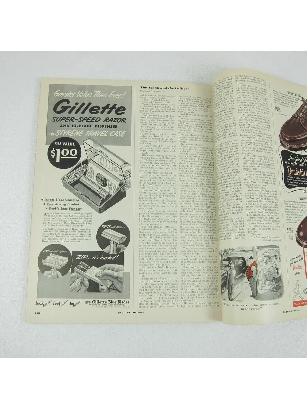 Vintage Esquire Magazine October 1949 AL MOORE Mis-Adventure Gatefold Pinup Girl